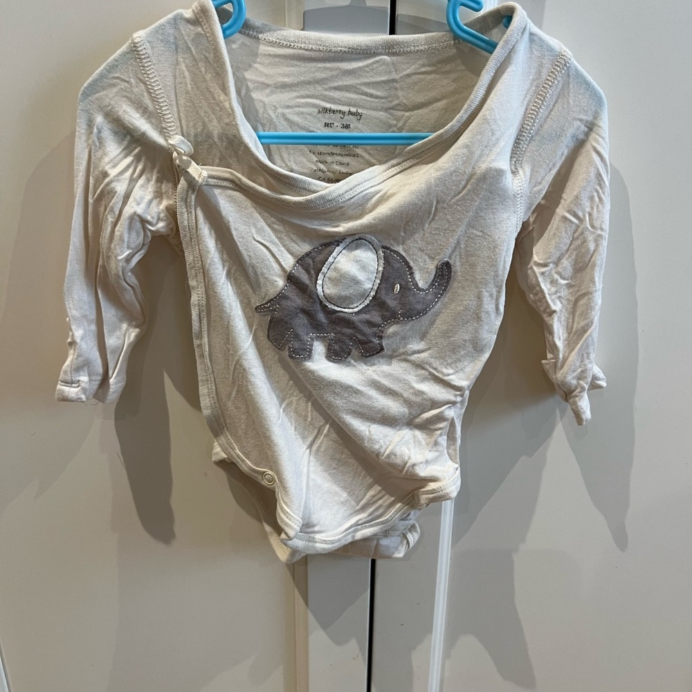 Milkberry bamboo 0-3m Gray Elephant Kids onesie